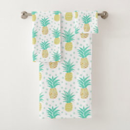 Ananas Muster Polka Dot Badetuch Set
