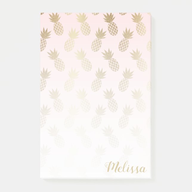 Ananas-Muster Post-it Klebezettel (Vorderseite)
