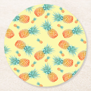 Ananas-Muster Runder Pappuntersetzer