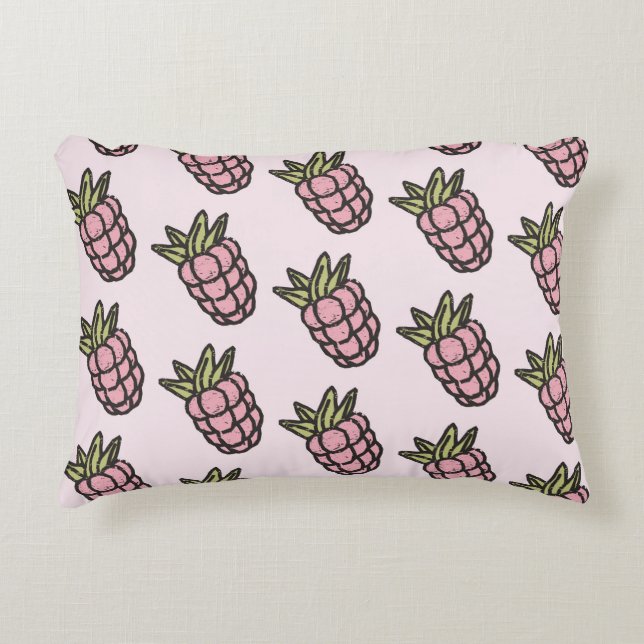 Ananas Muster Y2K Retro Funky Dekokissen (Vorderseite)