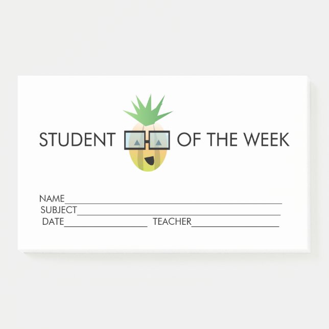 Ananas-Nachhinweise zur Verleihung eines Studenten Post-it Klebezettel (Vorderseite)