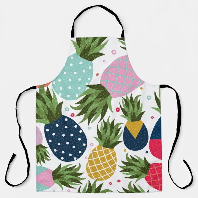 Ananas nahtlose Musterillustrierung, farbig  Schürze (Vorderseite)
