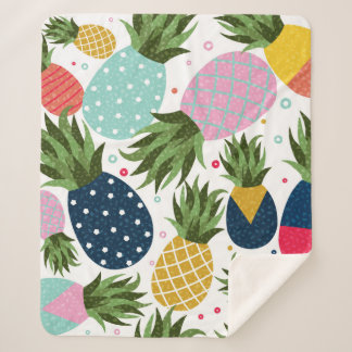 Ananas nahtlose Musterillustrierung, farbig Sherpadecke