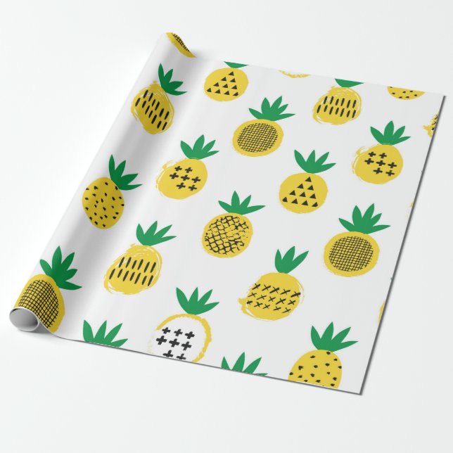 Ananas nahtloses Muster. Kinderdesign.  Geschenkpapier (Ungerollt)