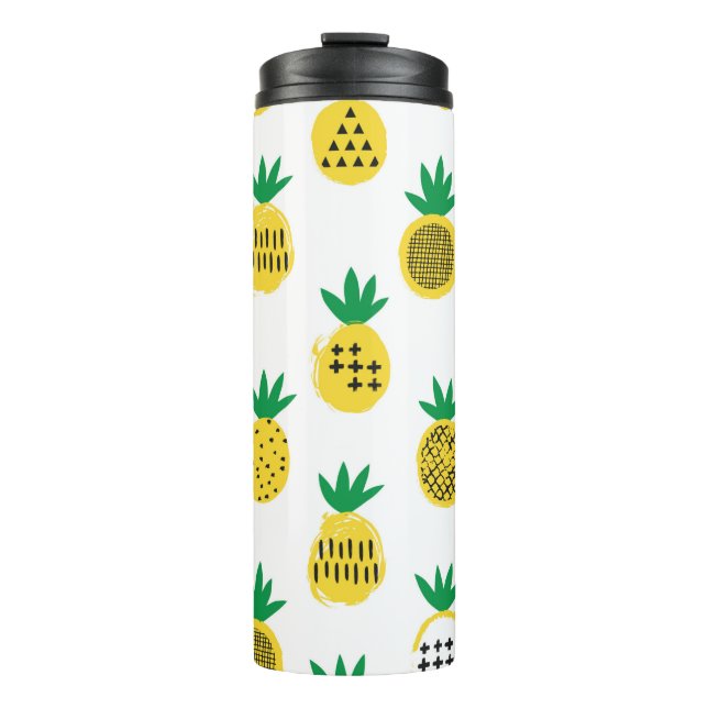 Ananas nahtloses Muster. Kinderdesign.  Thermosbecher (Vorderseite)