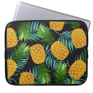 Ananas nahtloses Muster mit Blätter aus Palmen au Laptopschutzhülle