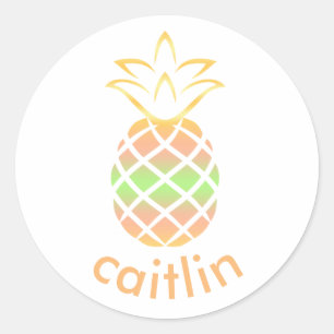 Ananas Name Custom Stickers, stationäre Siegel Runder Aufkleber