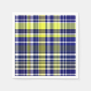 Ananas Navy Blue Weiße Preppy Madras Kariert Serviette