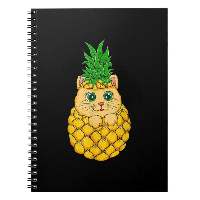 Ananas | Niedlich Cat Lover | Sommerfruchtgeschenk Notizblock (Vorderseite)