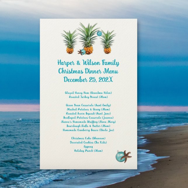 Ananas Noël Famille Dîner Menu (Créateur téléchargé)