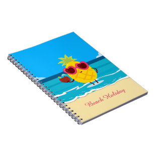 Ananas Obst auf Beach Holiday Niedlich farbenfroh Notizblock