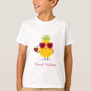 Ananas Obst auf Beach Holiday Niedlich farbenfroh T-Shirt