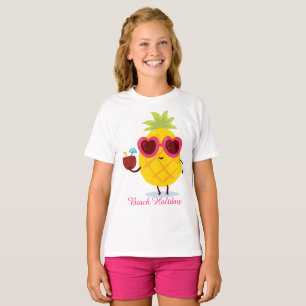 Ananas Obst auf Beach Holiday Niedlich farbenfroh T-Shirt