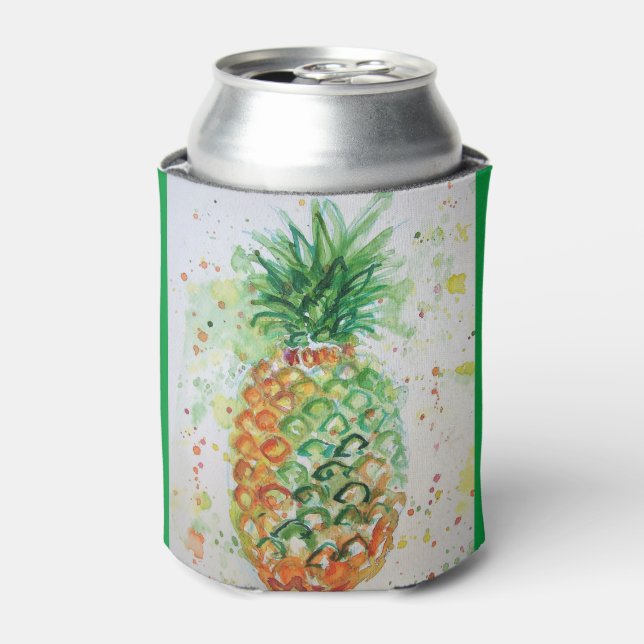 Ananas Obst Tropische Lebensmittel Tropische Kunst Dosenkühler (Kanne Vorderseite)