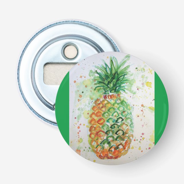 Ananas Obst Tropische Lebensmittel Tropische Kunst Flaschenöffner (Vorderseite)