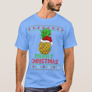 Ananas Obst Xmas Lichter Ugly Ananas Merry C T-Shirt