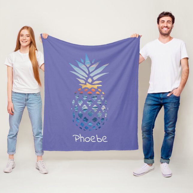 Ananas Ocean Sunset Personalisiert Fleecedecke (Beispiel)