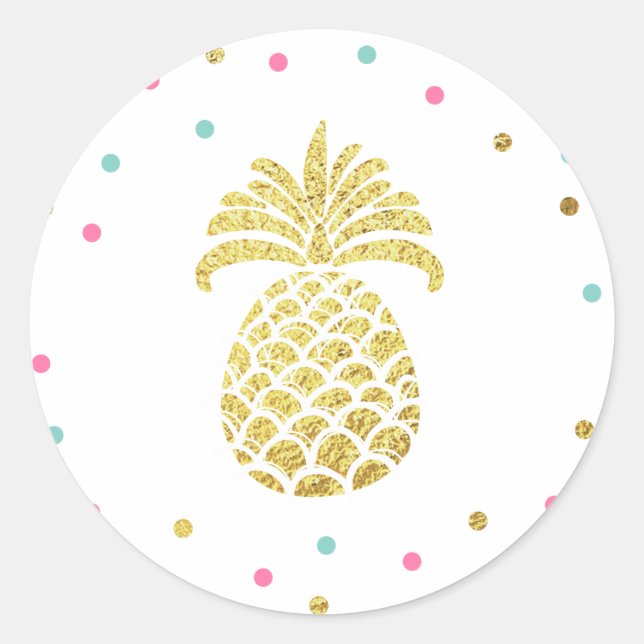 Ananas or Enveloppe autocollant sceau Tropical (Devant)