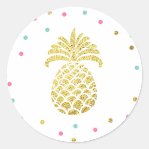Ananas or Enveloppe autocollant sceau Tropical