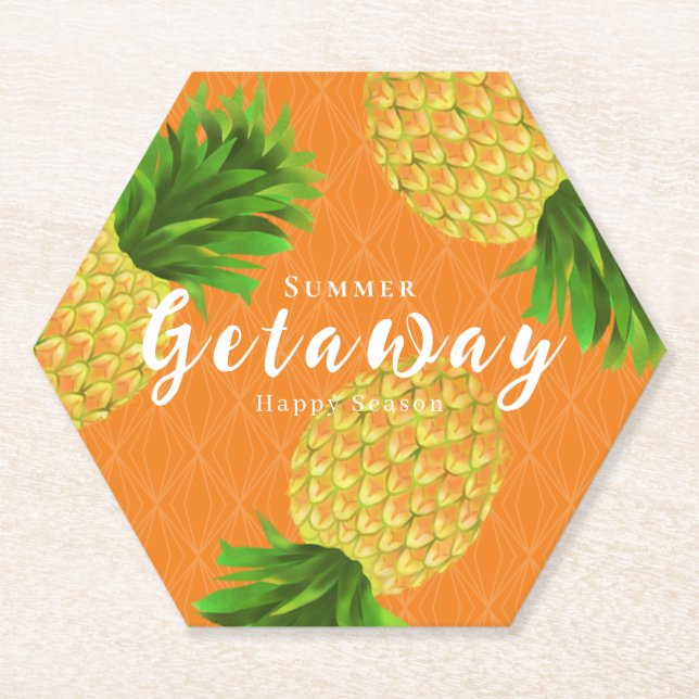 Ananas-Orange Untersetzer (Vorderseite)