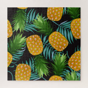 Ananas-Palmen-Schwarzes Band