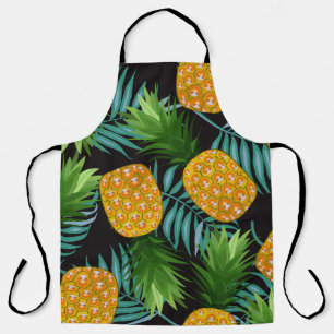 Ananas-Palmen-Schwarzes Band Schürze