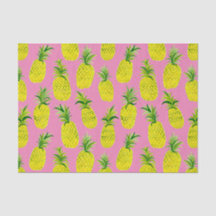 Ananas-Party Aquarellfarben Rosa Grünes Geschenk Seidenpapier