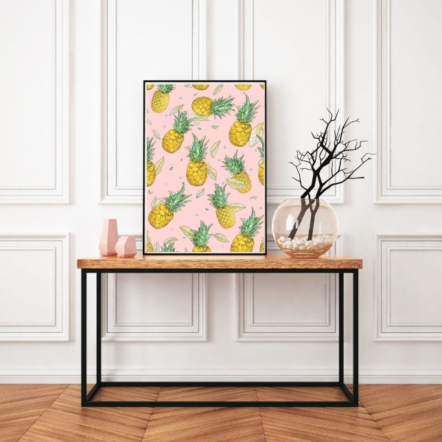 Ananas-Party Tropisches Fruchtmuster  Poster (Von Creator hochgeladen)