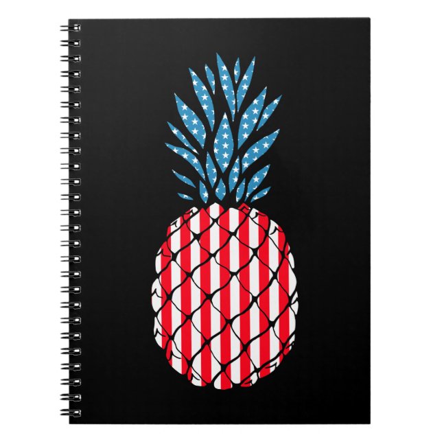 Ananas Patriotic Fruit American Flag 4. Jul Notizblock (Vorderseite)