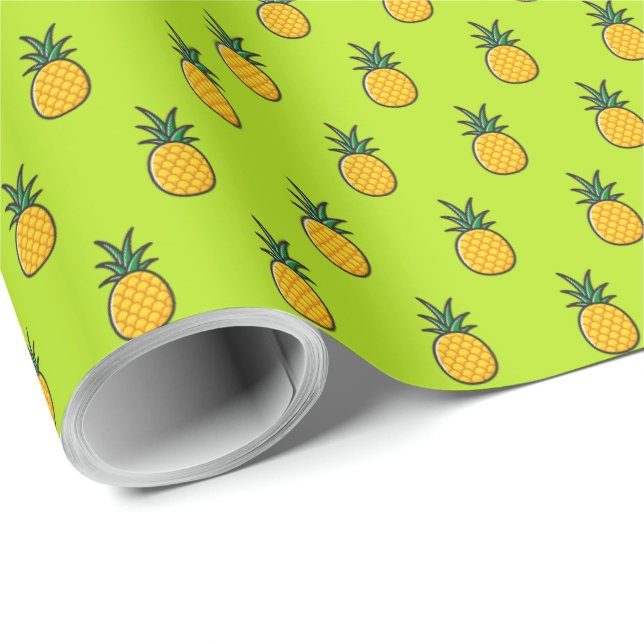 Ananas Personalisiert Tropical Luau Gift Wrap Geschenkpapier (Rolleneckpunkt)