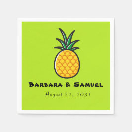 Ananas Personalisierte tropische Hochzeit Napkins Serviette
