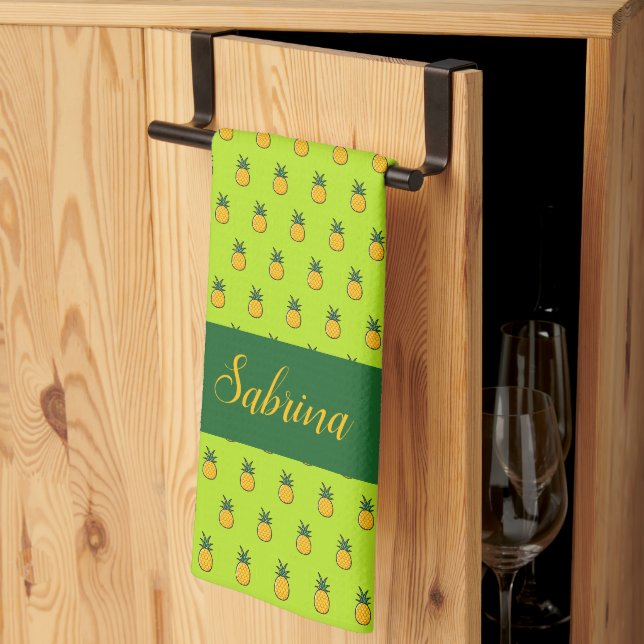 Ananas personnalisé Tropical Luau Serviette de cui (Pliage en tiers)