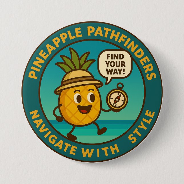 Ananas-Pfadfinde navigieren mit Stil Button (Vorderseite)