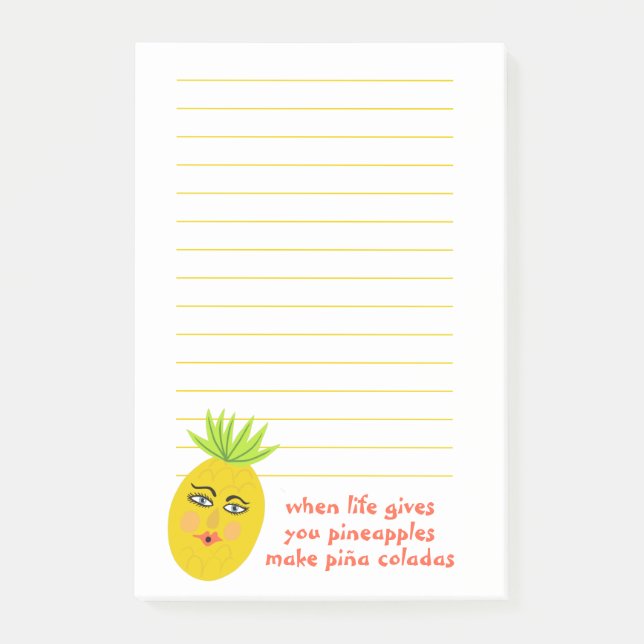 Ananas Piña Colada Grocero Post-it Klebezettel (Vorderseite)