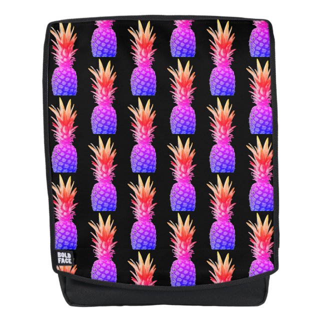 Ananas Piñas Ombré Orange Pink & Lila Rucksack (Vorderseite)