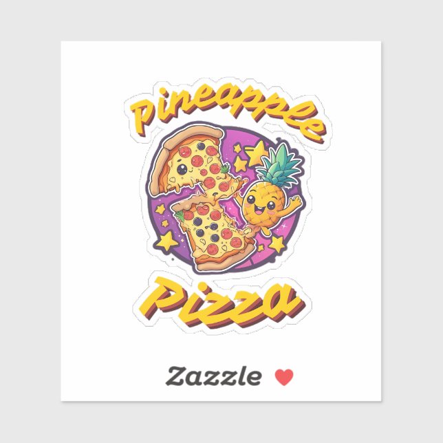 Ananas Pizza Aufkleber (Blatt)