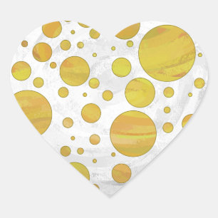 Ananas Polka Dot Pattern Herz-Aufkleber
