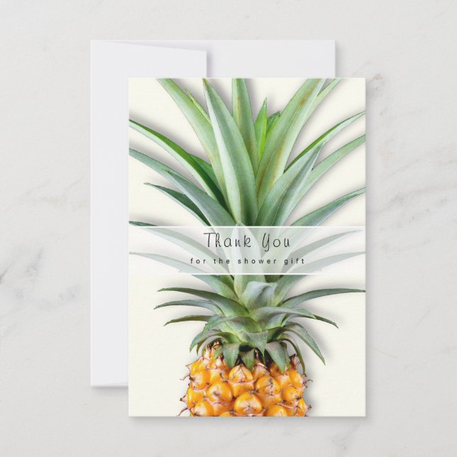 Ananas-Polterabend danken Ihnen flache Anmerkungen Dankeskarte (Vorderseite)