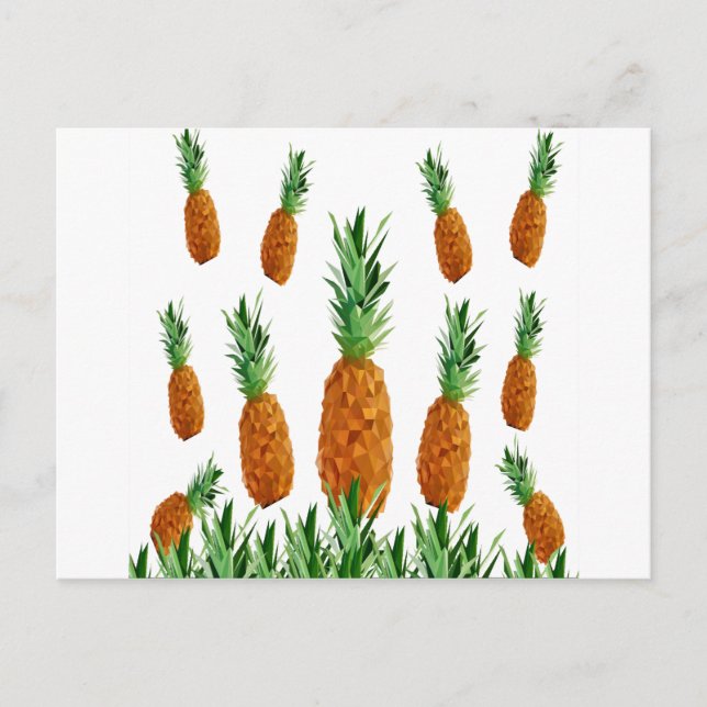 Ananas-Polygonmuster Postkarte (Vorderseite)