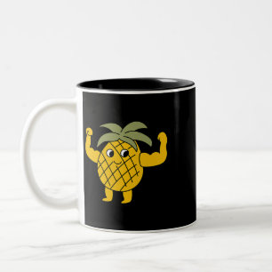 Ananas Posing Bodybuilding Gym Powerlifter Zweifarbige Tasse