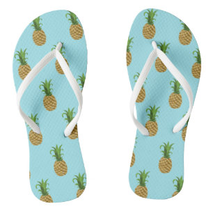 Ananas Print Flip Flops
