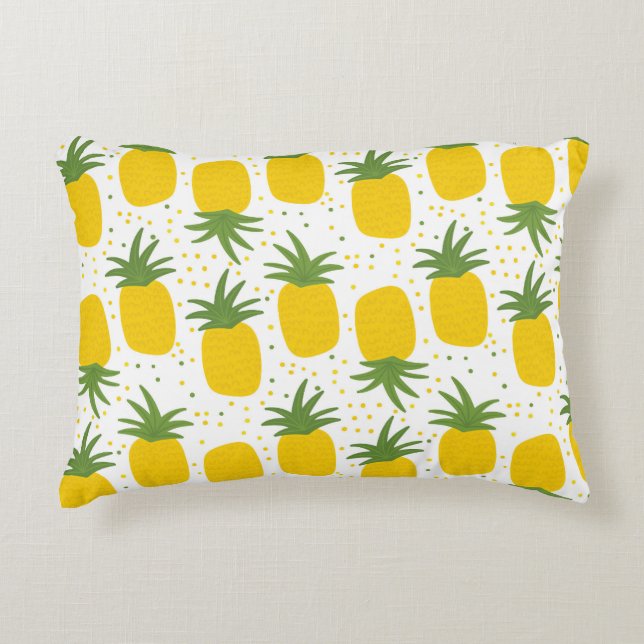 Ananas-Punkte: Sommerfruchtdesign Dekokissen (Vorderseite)