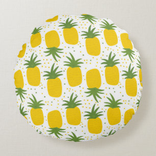 Ananas-Punkte: Sommerfruchtdesign Rundes Kissen