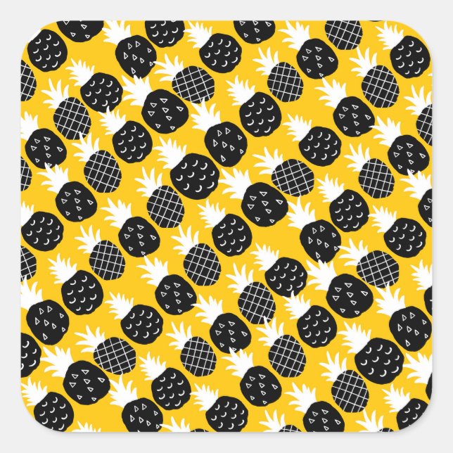 Ananas Quadratischer Aufkleber (Vorderseite)