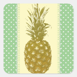 Ananas Quadratischer Aufkleber