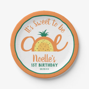 Ananas Rainbow, Sweet to be One, 1st Birthday Pappteller