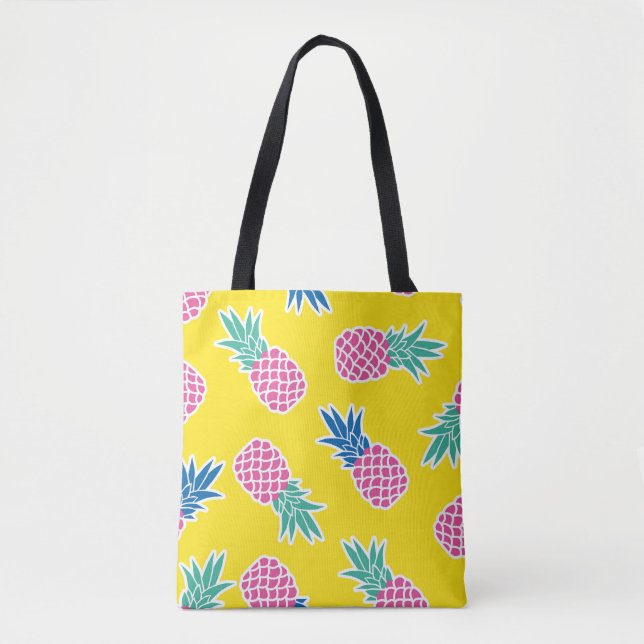 Ananas-Rausch: Heller Cartoon Vintag. Tasche (Vorderseite)