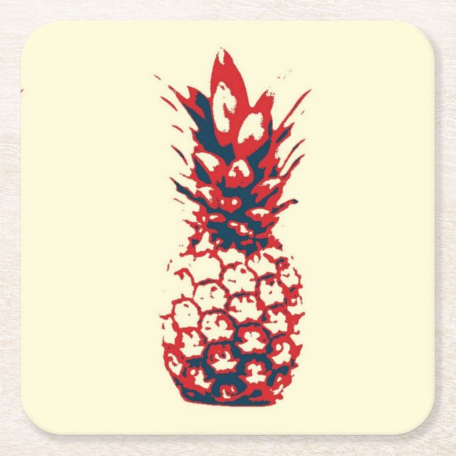 Ananas Rechteckiger Pappuntersetzer (Vorderseite)
