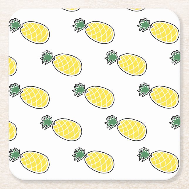 Ananas Rechteckiger Pappuntersetzer (Vorderseite)