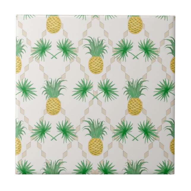 Ananas, Retro Fliese (Vorderseite)